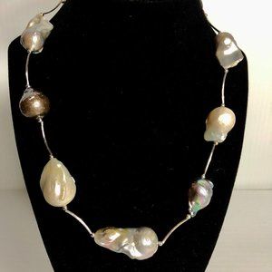 Stainless steel snake chain with large Freshwater